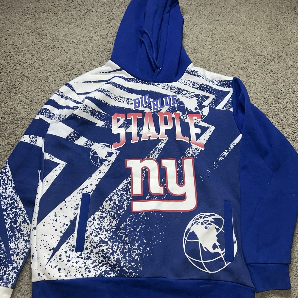Men's NFL x Staple Blue New York Giants All Over Print Pullover Hoodie XL